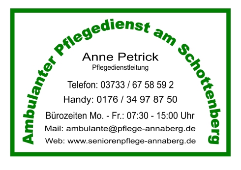 Teleon 037336758592 Mail ambulante@pflege-annaberg.de