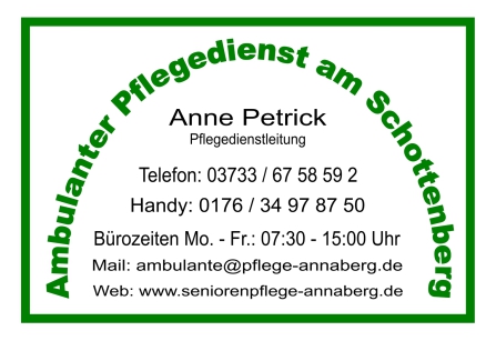 Teleon 037336758592 Mail ambulante@pflege-annaberg.de